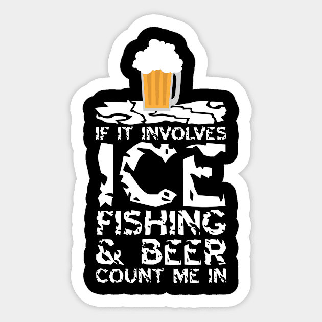 Beer & Ice Fishing Sticker by TheBestHumorApparel